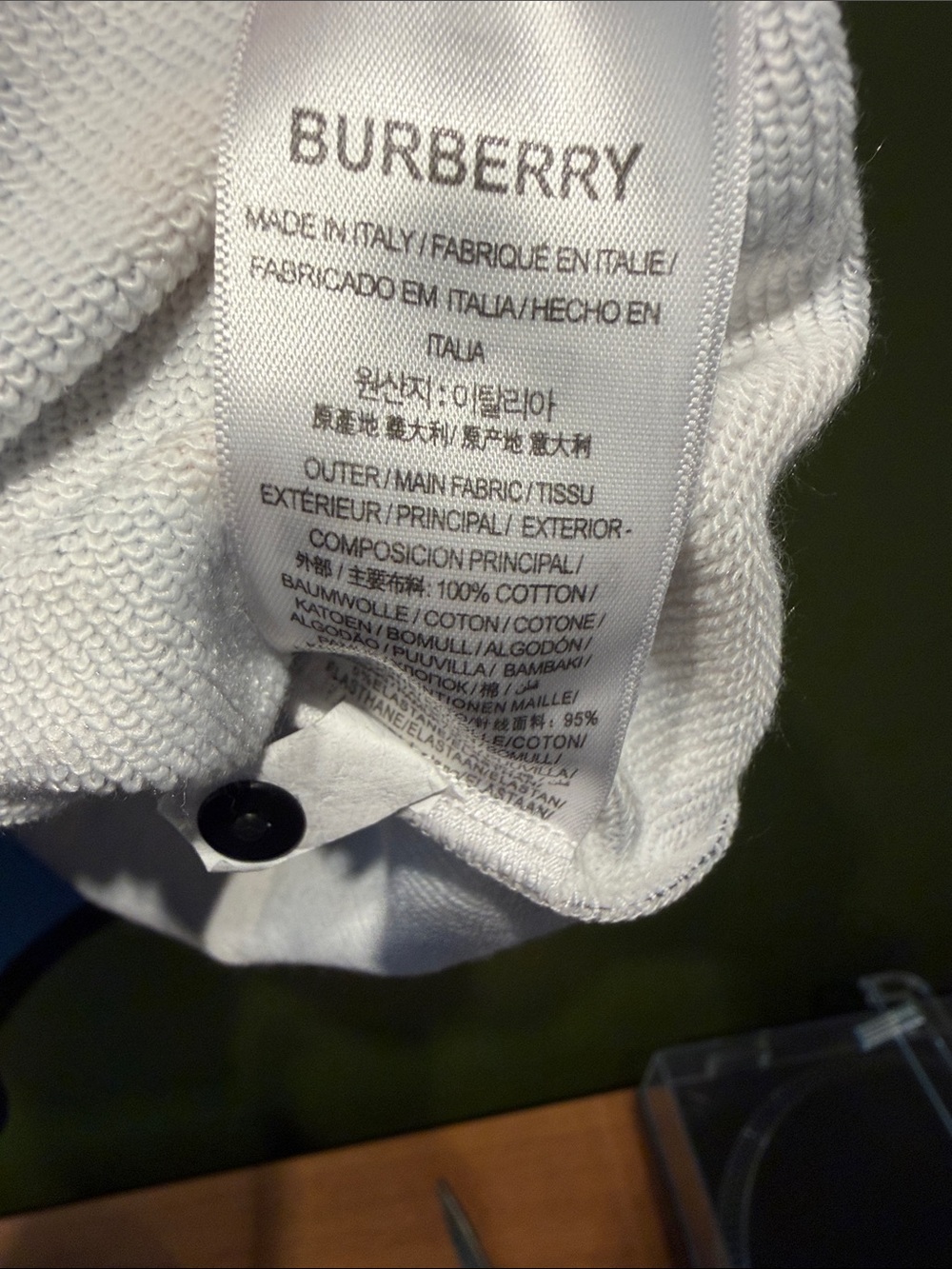 Burberry Men's Lloyd Vintage Patterned Logo Pullover Hoodie in Blue and Tan - Picture 5 of 7